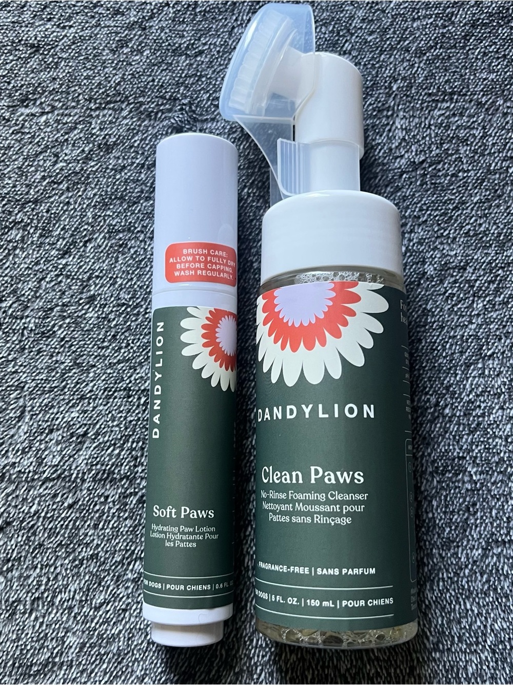 Dandylion Clean Paws Foaming Pet Cleanser & Soft Paws Lotion - Green & White